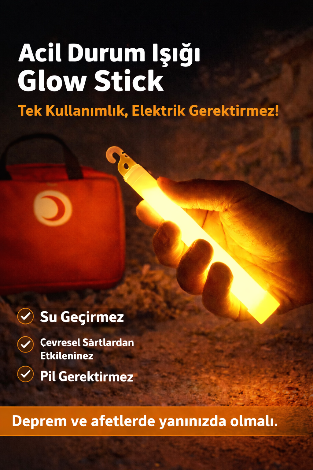 Glow Stick Acil Durum Işığı - Tek Kullanımlık